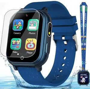 Kids Smart Watch Gift for Boys Ages 3-12, IP67 Waterproof, 32 Puzzle Games, HD Touchscreen Dual Camera Vedio Pedometer Music Player, Kids Watch Toy Birthday Gifts for Boys Ages 5 6 7 8 9 10 (Blue) Kids Smart Watch Gift for Boys Ages 3-12, IP67 Waterproof, 32 Puzzle Games, HD Touchscreen Dual Camera Vedio Pedometer Music Player, Kids Watch Toy Birthday Gifts for Boys Ages 5 6 7 8 9 10 (Blue)