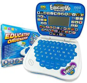 Spanish English Toy Laptop, Toddler Learning Toys 3, 4 Years Old Spanish Learning Bilingual Toy Computer for Kids, Educational Computer Toys with Alphabet Numbers Words Spelling Math Spanish English Toy Laptop, Toddler Learning Toys 3, 4 Years Old Spanish Learning Bilingual Toy Computer for Kids, Educational Computer Toys with Alphabet Numbers Words Spelling Math
