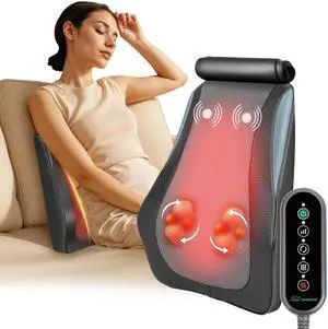 Back Massager for Back Pain Deep Tissue, Shiatsu Neck Back Massager with Heat, 3D Kneading Chair Massage Pillow, Neck Shoulder Massage, Gifts for Mom, Dad, Women Back Massager for Back Pain Deep Tissue, Shiatsu Neck Back Massager with Heat, 3D Kneading Chair Massage Pillow, Neck Shoulder Massage, Gifts for Mom, Dad, Women