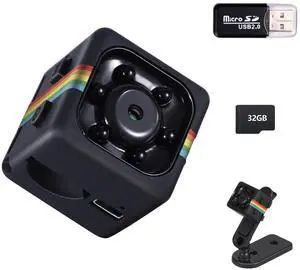 Spy Camera, 1080P No WiFi Mini Security Camera,Small Wireless Cameras for Home Security with 32GB TF Card, Wide Angle, Night Vision, Loop Storage, 360° Rotating Bracket, for Indoor Outdoor Spy Camera, 1080P No WiFi Mini Security Camera,Small Wireless Cameras for Home Security with 32GB TF Card, Wide Angle, Night Vision, Loop Storage, 360° Rotating Bracket, for Indoor Outdoor
