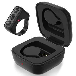 Fingertip Bluetooth Remote Control TIK TOK Wireless Page Turner Camera Remote Shutter Selfie Button Controller with Charging Case for iPhone Android Ipad Cell Phone (Black) Fingertip Bluetooth Remote Control TIK TOK Wireless Page Turner Camera Remote Shutter Selfie Button Controller with Charging Case for iPhone Android Ipad Cell Phone (Black)