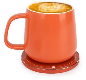 Warm Cup Coffee Mug Warmer Set - Smart Stable Constant Temperature 131°F, 15W Wireless Charging, 12.8 oz Capacity - Supports USB-C Interface, Automatic Power On/Off Function (4 H). (Tangerine) Warm Cup Coffee Mug Warmer Set - Smart Stable Constant Temperature 131°F, 15W Wireless Charging, 12.8 oz Capacity - Supports USB-C Interface, Automatic Power On/Off Function (4 H). (Tangerine)