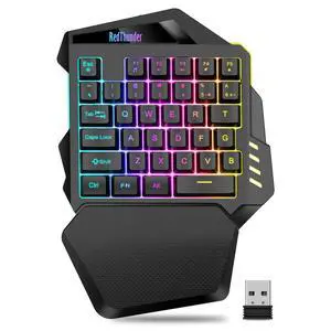 Wireless One-Handed Gaming Keyboard, 2.4Ghz RGB Backlit Mini Gaming Keypad, Rechargeable 2000mAh Battery for PC Gamer Wireless One-Handed Gaming Keyboard, 2.4Ghz RGB Backlit Mini Gaming Keypad, Rechargeable 2000mAh Battery for PC Gamer