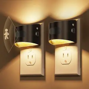 LED Night Light with Motion Sensor & Dusk to Dawn Sensor, Night Lights Plug into Wall with 30-100lm Adjustable Brightness, Motion Activated Night Light, 3000K Soft White, 2 Pack LED Night Light with Motion Sensor & Dusk to Dawn Sensor, Night Lights Plug into Wall with 30-100lm Adjustable Brightness, Motion Activated Night Light, 3000K Soft White, 2 Pack