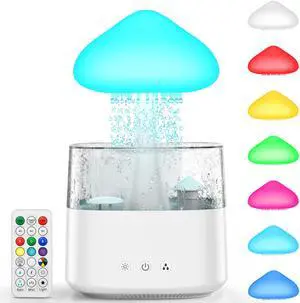 Cloud Humidifiers 450ML Water Drip Mushroom Humidifiers with Remote Control 7 Colors Mood Light Air Humidifier Raindrop Humidifiers for Bedroom Cloud Humidifiers 450ML Water Drip Mushroom Humidifiers with Remote Control 7 Colors Mood Light Air Humidifier Raindrop Humidifiers for Bedroom