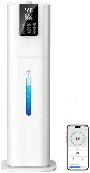 2.1Gal(8L) Smart Humidifier Large Room Bedroom Home, Quiet Top Fill Cool Mist Humidifier with Diffuser, Night Light, 3 Speed Humidifiers with 360° Nozzle, Timer, Humidity Setting for Plants Yoga Baby 2.1Gal(8L) Smart Humidifier Large Room Bedroom Home, Quiet Top Fill Cool Mist Humidifier with Diffuser, Night Light, 3 Speed Humidifiers with 360° Nozzle, Timer, Humidity Setting for Plants Yoga Baby