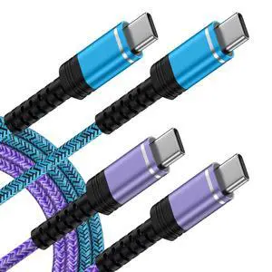 USB C to USB C Cable 60W Fast Charging for iPhone 17e 17 Pro Max Air 17,iPhone 16e 16 Pro Max/16 Plus/16 Pro/16,15 Pro Max, 2 Pack 6ft Braided Type C Car Charger Cord Android Phone Power Cord USB C to USB C Cable 60W Fast Charging for iPhone 17e 17 Pro Max Air 17,iPhone 16e 16 Pro Max/16 Plus/16 Pro/16,15 Pro Max, 2 Pack 6ft Braided Type C Car Charger Cord Android Phone Power Cord