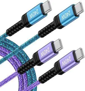 USB C Fast Charger Cord for iPhone 17 Charger Cable 240W, 6FT 2Pack Type C to C Super Fast Charging Cable Power Cord for iPhone 17e 17 Pro Max 17Pro Air 16 15 Pro Max/Plus 16e Samsung MacBook Laptop USB C Fast Charger Cord for iPhone 17 Charger Cable 240W, 6FT 2Pack Type C to C Super Fast Charging Cable Power Cord for iPhone 17e 17 Pro Max 17Pro Air 16 15 Pro Max/Plus 16e Samsung MacBook Laptop