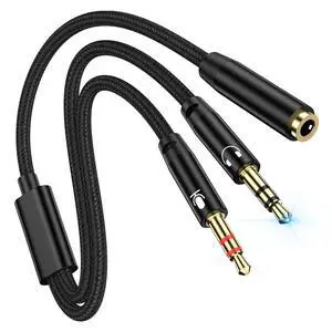 PC Headset Splitter Cable 3.5mm Mic AUX Audio Computer Headphone Microphone Splitter Compatible with Astro A10 A40, Turtle Beach, HyperX Cloud SteelSeries, Sennheiser, Razer Gaming Smartphone Headsets PC Headset Splitter Cable 3.5mm Mic AUX Audio Computer Headphone Microphone Splitter Compatible with Astro A10 A40, Turtle Beach, HyperX Cloud SteelSeries, Sennheiser, Razer Gaming Smartphone Headsets