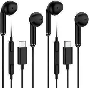 2 Pack Wired iPhone Earphones Headphone USB Type C Earbuds Mic & Noise Cancelling USBC Ear Air Buds pods for iPhone 16 15 Pro Max Earpods, iPad Headset Samsung Galaxy S25/S24, Google Pixel LG Moto 2 Pack Wired iPhone Earphones Headphone USB Type C Earbuds Mic & Noise Cancelling USBC Ear Air Buds pods for iPhone 16 15 Pro Max Earpods, iPad Headset Samsung Galaxy S25/S24, Google Pixel LG Moto