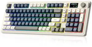 L98 Wireless Gaming Keyboard Cute Creamy Keyboard with Number Pad, Tri-Mode BT5.0/2.4GHz/USB-C, RGB Backlit, Quiet Office Computer Keyboards for PC Mac Laptop (Royal Blue) L98 Wireless Gaming Keyboard Cute Creamy Keyboard with Number Pad, Tri-Mode BT5.0/2.4GHz/USB-C, RGB Backlit, Quiet Office Computer Keyboards for PC Mac Laptop (Royal Blue)
