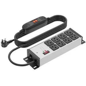 Heavy Duty Power Strip Surge Protector 20 AMP, Industrial GFCI Multiple Outlets Extender 12 Gauge 6 FT Extension Cord. Grey High-Amp 8 Plugs for Shop Garage Kitchen. Heavy Duty Power Strip Surge Protector 20 AMP, Industrial GFCI Multiple Outlets Extender 12 Gauge 6 FT Extension Cord. Grey High-Amp 8 Plugs for Shop Garage Kitchen.