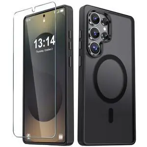 for Samsung Galaxy S25 Ultra Case, Matte Magnetic Phone Cover, Black for Samsung Galaxy S25 Ultra Case, Matte Magnetic Phone Cover, Black