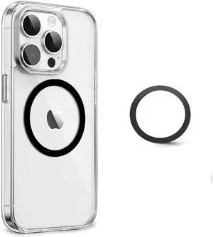 Black Magnetic Ring Sticker for Magsafe Wireless Charger, Universal Metal Ring for iPhone 12/13/14/15 & Galaxy S8+ Black Magnetic Ring Sticker for Magsafe Wireless Charger, Universal Metal Ring for iPhone 12/13/14/15 & Galaxy S8+