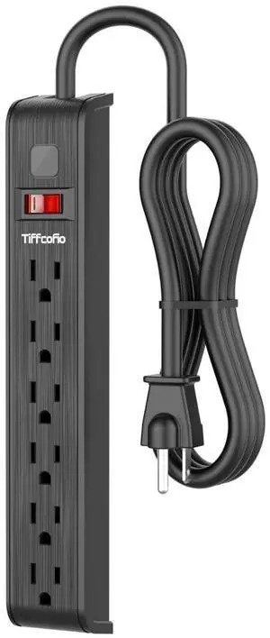 Power Strip Surge Protector, 6 Feet Extension Cord, 600 Joules Surge Protection, Multiple Protection 6 Outlet Strip, ETL Listed (1 Pack) Power Strip Surge Protector, 6 Feet Extension Cord, 600 Joules Surge Protection, Multiple Protection 6 Outlet Strip, ETL Listed (1 Pack)