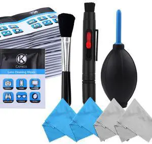 Camera Lens Cleaning Kit - Air Blower, Cleaning Brush, 2in1 Lens Cleaning Pen, 50 Individually Wrapped Wet Tissues and 4 Microfiber Cloths Camera Lens Cleaning Kit - Air Blower, Cleaning Brush, 2in1 Lens Cleaning Pen, 50 Individually Wrapped Wet Tissues and 4 Microfiber Cloths