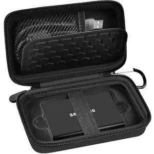 Case Compatible with Samsung T7/ T7 Touch Portable SSD 1TB 2TB 500GB USB 3.2 External Solid State Drive, Travel Carrying Storage Organizer Fits for USB Cables and More Accessories (Full Black) Case Compatible with Samsung T7/ T7 Touch Portable SSD 1TB 2TB 500GB USB 3.2 External Solid State Drive, Travel Carrying Storage Organizer Fits for USB Cables and More Accessories (Full Black)
