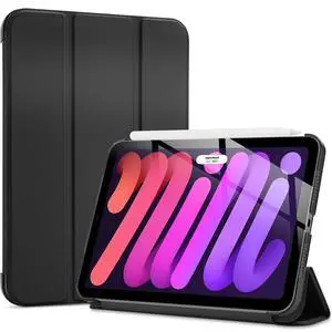 Smart Case for iPad mini 7 A17 Pro 2024/iPad Mini 6 2021 8.3 Inch iPad mini 7th/6th Gen Case, Hard Back Cover for iPad mini 8.3" 7th Gen A2995/A2996/A2993/6th Gen A2567 A2568 A2569 -Black Smart Case for iPad mini 7 A17 Pro 2024/iPad Mini 6 2021 8.3 Inch iPad mini 7th/6th Gen Case, Hard Back Cover for iPad mini 8.3" 7th Gen A2995/A2996/A2993/6th Gen A2567 A2568 A2569 -Black