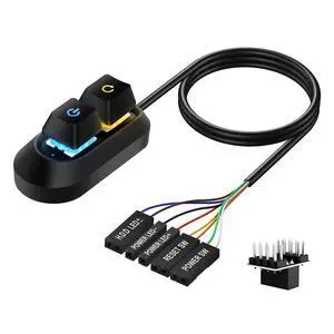 External Power Button for Desktop, PC Power Switch, Push Button, Manual Operation, Black External Power Button for Desktop, PC Power Switch, Push Button, Manual Operation, Black