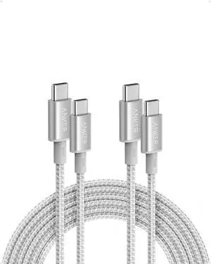 USB C to USB C Cable, 2-Pack Type C 100W Charger Cord, Fast Charging for iPhone 17 Series, MacBook Pro 2020, Pixel, and More (Not for Video Output) (Sliver, 10ft) USB C to USB C Cable, 2-Pack Type C 100W Charger Cord, Fast Charging for iPhone 17 Series, MacBook Pro 2020, Pixel, and More (Not for Video Output) (Sliver, 10ft)