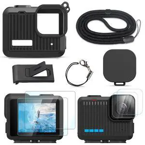 Silicone Sleeve Rubber Case for Go Pro Hero 4K,Protective Housing Case Replace Battery Side Cover&Screen Protectors&Lens Caps&Lanyard for Hero4K 2024 Action Camera Accessories Kit Silicone Sleeve Rubber Case for Go Pro Hero 4K,Protective Housing Case Replace Battery Side Cover&Screen Protectors&Lens Caps&Lanyard for Hero4K 2024 Action Camera Accessories Kit