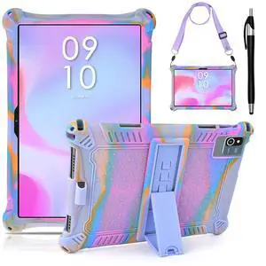 Okaysea 10.1 inch Silicone Tablet Case with Stylus Pen & Shoulder Strap, Moderness 10.1" Case, Soft Portable Protective Cover for QunyiCO 10.1, Azeyou Tab 6 10 inch, Rose Red & Purple Okaysea 10.1 inch Silicone Tablet Case with Stylus Pen & Shoulder Strap, Moderness 10.1" Case, Soft Portable Protective Cover for QunyiCO 10.1, Azeyou Tab 6 10 inch, Rose Red & Purple
