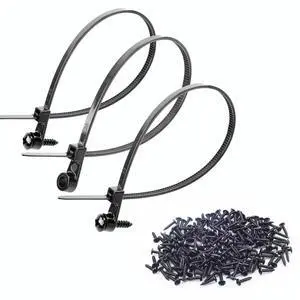 100 PCS 12" Mountable Cable Zip Ties with 100 Screws 100 PCS 12" Mountable Cable Zip Ties with 100 Screws
