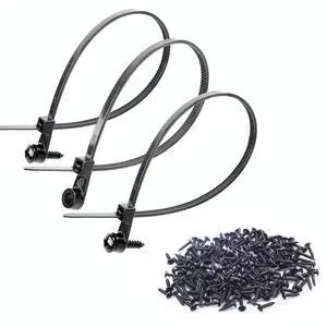 200 PCS 8" Mountable Cable Zip Ties with 200 Screws 200 PCS 8" Mountable Cable Zip Ties with 200 Screws