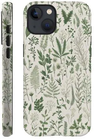 Case Compatible with iPhone 13,Hybrid 2-Layer Hard Shell,Shockproof Soft for Girl Women,Vintage Sage Green Floral Pattern Case Compatible with iPhone 13,Hybrid 2-Layer Hard Shell,Shockproof Soft for Girl Women,Vintage Sage Green Floral Pattern