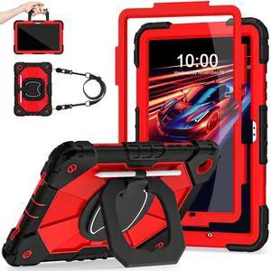 Case for Galaxy Tab A11 Plus/A9 Plus Case 11 Inch with Screen Protector/Rotate Stand/Pen Holder,Military Grade Shockproof Cover for Samsung Galaxy A11+/A9+ Plus Tablet Case,Black Red Case for Galaxy Tab A11 Plus/A9 Plus Case 11 Inch with Screen Protector/Rotate Stand/Pen Holder,Military Grade Shockproof Cover for Samsung Galaxy A11+/A9+ Plus Tablet Case,Black Red