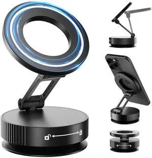 Phone Holders for Your car,Upgraded Vacuum Magnetic Phone Holder Stand for Magsafe,360° Rotatable Zinc Alloy Suction Cup Phone Mount for Car/Gym/Mirror/Shower-Obsidian Black Phone Holders for Your car,Upgraded Vacuum Magnetic Phone Holder Stand for Magsafe,360° Rotatable Zinc Alloy Suction Cup Phone Mount for Car/Gym/Mirror/Shower-Obsidian Black