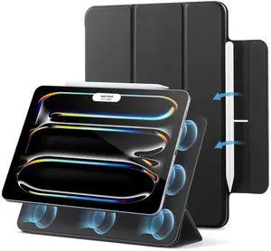 Case for iPad Pro 13 Inch (M5/M4) 2025/2024, Powerful Magnetic Attachment, Slim Trifold Stand Case, Supports Pencil Pro & Pencil(USB-C), Auto Wake/Sleep, Durable Protection, Rebound Series, Black Case for iPad Pro 13 Inch (M5/M4) 2025/2024, Powerful Magnetic Attachment, Slim Trifold Stand Case, Supports Pencil Pro & Pencil(USB-C), Auto Wake/Sleep, Durable Protection, Rebound Series, Black