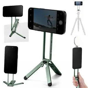 Magnetic Phone Tripod Stand, 23N Strong Magnetic Mini Tripod Aluminium Alloy Pocket Selfie Stick, Mag Safe Phone Holder Compatible with iPhone 17 16 15 14 13 12 Series(Green) Magnetic Phone Tripod Stand, 23N Strong Magnetic Mini Tripod Aluminium Alloy Pocket Selfie Stick, Mag Safe Phone Holder Compatible with iPhone 17 16 15 14 13 12 Series(Green)