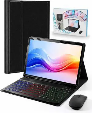 Case with Keyboard for Samsung Galaxy Tab A11 Plus/ A9 Plus 11 inch 5G 2025/2023, 7 Color Rainbow Backlight Detachable Keyboard with Mouse for Tablet A11+/ A9+, Black Case with Keyboard for Samsung Galaxy Tab A11 Plus/ A9 Plus 11 inch 5G 2025/2023, 7 Color Rainbow Backlight Detachable Keyboard with Mouse for Tablet A11+/ A9+, Black