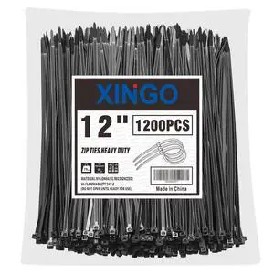 12 Inch Black Zip Ties 1200 PCS, 75 LBS Tensile Strength, UV Resistant Cable Ties, Premium Self-locking Plastic Ties for Indoor and Outdoor Use 12 Inch Black Zip Ties 1200 PCS, 75 LBS Tensile Strength, UV Resistant Cable Ties, Premium Self-locking Plastic Ties for Indoor and Outdoor Use