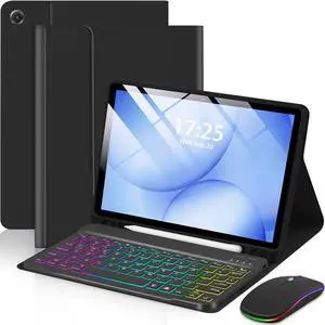 Case with Keyboard Mouse for Samsung Galaxy Tab A11 Plus/A9 Plus 2025/2023 11 inch,7 Color Rainbow Backlight Detachable USB-C Keypad Magnetic Case with Pen Slot for Tablet A11+ A9+ 5G Black Case with Keyboard Mouse for Samsung Galaxy Tab A11 Plus/A9 Plus 2025/2023 11 inch,7 Color Rainbow Backlight Detachable USB-C Keypad Magnetic Case with Pen Slot for Tablet A11+ A9+ 5G Black