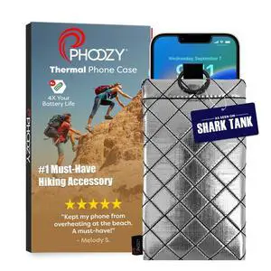 Apollo II Thermal Phone Case with NASA-Derived Technology - Extends Battery Life 4X in Hot or Cold Weather - Military Grade 8-Foot Drop Protection Insulated Pouch - Large Silver Apollo II Thermal Phone Case with NASA-Derived Technology - Extends Battery Life 4X in Hot or Cold Weather - Military Grade 8-Foot Drop Protection Insulated Pouch - Large Silver