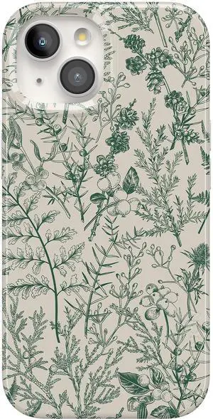 iPhone 15 Case | Sage Garden | Green Floral | Compatible with MagSafe | Classic Ultra Slim Design iPhone 15 Case | Sage Garden | Green Floral | Compatible with MagSafe | Classic Ultra Slim Design