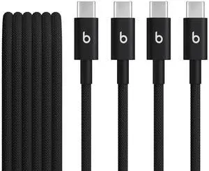 USB-C to USB-C Woven Cable 2 Pack Fast Charging Durable/Tangle-Free Compatible Charger for Apple & Android Devices (1.5 m, 5 ft) - Bolt Black USB-C to USB-C Woven Cable 2 Pack Fast Charging Durable/Tangle-Free Compatible Charger for Apple & Android Devices (1.5 m, 5 ft) - Bolt Black