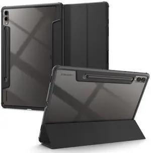 for Galaxy Tab S10 Plus Case (2024), Galaxy Tab S9 Plus Case (2023), Ultra Hybrid Pro Protective Tri-Fold Cover with Transparent Back and S Pen Holder, 12.4 inch, Black for Galaxy Tab S10 Plus Case (2024), Galaxy Tab S9 Plus Case (2023), Ultra Hybrid Pro Protective Tri-Fold Cover with Transparent Back and S Pen Holder, 12.4 inch, Black