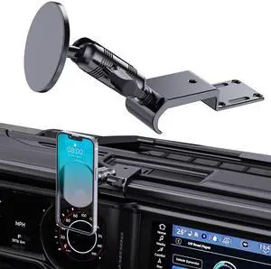 Upgraded Metal Phone Mount for Jeep Wrangler JL JLU 2024-2026 and Gladiator JT 2024-2026 Magnetic Dash Cell Phone Holder No-Drill Factory Bolt Dual Ball Rock-Solid, Driver Side (Not for 4xe) Upgraded Metal Phone Mount for Jeep Wrangler JL JLU 2024-2026 and Gladiator JT 2024-2026 Magnetic Dash Cell Phone Holder No-Drill Factory Bolt Dual Ball Rock-Solid, Driver Side (Not for 4xe)