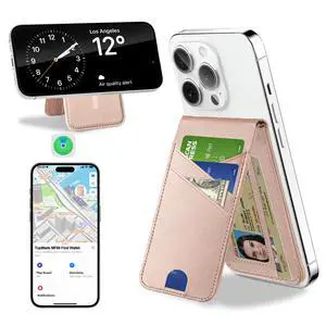 for MagSafe Wallet, Works with Apple Find My, Magnetic Wallet for iPhone 17/16/15/14/13/12 Series, for iPhone Wallet Stand with Finder Tracker, 6 Card Holder, RFID Blocking, Slim, Gold for MagSafe Wallet, Works with Apple Find My, Magnetic Wallet for iPhone 17/16/15/14/13/12 Series, for iPhone Wallet Stand with Finder Tracker, 6 Card Holder, RFID Blocking, Slim, Gold