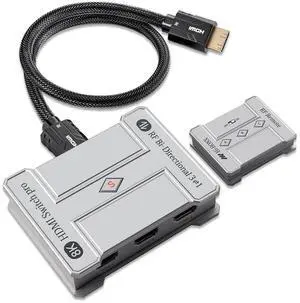 8K HDMI 2.1 Bi-Directional Switch, 3-in 1-Out & 1-in 3-Out, Support 8K@60Hz 4K@120Hz HDR+ Dolby Vision, HDMI 2.1 Splitter Compatible with PS5/4 Xbox Nintendo Switch Roku Apple TV Fire Stick 8K HDMI 2.1 Bi-Directional Switch, 3-in 1-Out & 1-in 3-Out, Support 8K@60Hz 4K@120Hz HDR+ Dolby Vision, HDMI 2.1 Splitter Compatible with PS5/4 Xbox Nintendo Switch Roku Apple TV Fire Stick