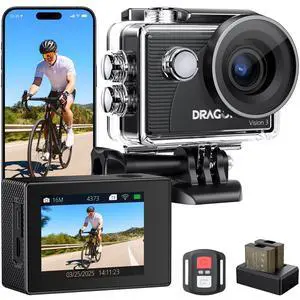 4K Action Camera - Vision 3 20MP Underwater Waterproof Camera with 4X Zoom 170° Wide Angle WiFi Sports Cam with Remote 2 Batteries and Mounting Accessories Kit 4K Action Camera - Vision 3 20MP Underwater Waterproof Camera with 4X Zoom 170° Wide Angle WiFi Sports Cam with Remote 2 Batteries and Mounting Accessories Kit