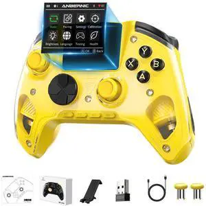 RG G01 Wireless Gaming Controller with Heart Rate Monitor & Display, Hall Effect Triggers, Programmable Back Buttons for PC, Switch, Steam, Android, iOS - 2.4G/Bluetooth/Wired Black RG G01 Wireless Gaming Controller with Heart Rate Monitor & Display, Hall Effect Triggers, Programmable Back Buttons for PC, Switch, Steam, Android, iOS - 2.4G/Bluetooth/Wired Black