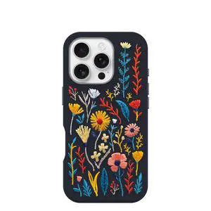 iPhone 16 Pro Symmetry Series Cactus Leather Embroidery for MagSafe - Enchanted Garden Blue - Textured, Embroidered Floral Artistic iPhone Case, MagSafe Compatible Embroidered iPhone Case iPhone 16 Pro Symmetry Series Cactus Leather Embroidery for MagSafe - Enchanted Garden Blue - Textured, Embroidered Floral Artistic iPhone Case, MagSafe Compatible Embroidered iPhone Case