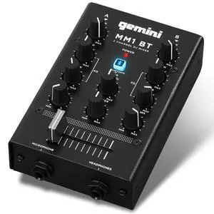 Portable Bluetooth DJ Mixer 2-Channel Mini Audio Mixer with Wireless Input, RCA, Mic & Headphone Jacks, EQ & Crossfader Compact DJ Mixer Board for Beginners & Mobile DJs (MM1BT) Portable Bluetooth DJ Mixer 2-Channel Mini Audio Mixer with Wireless Input, RCA, Mic & Headphone Jacks, EQ & Crossfader Compact DJ Mixer Board for Beginners & Mobile DJs (MM1BT)