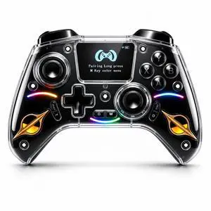 Wireless Controller for PC and Steam Games, Switch/Switch 2/iOS/Android Compatible, Interactive Screen, Hall Sticks, RGB, 1200mAh, Black Wireless Controller for PC and Steam Games, Switch/Switch 2/iOS/Android Compatible, Interactive Screen, Hall Sticks, RGB, 1200mAh, Black