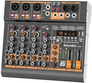 5 Channel Audio Mixer with Bluetooth & 99 DSP Effects for Streaming 5 Channel Audio Mixer with Bluetooth & 99 DSP Effects for Streaming