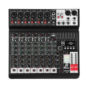 Audio Mixer 8 Channel Sound Mixer Console, Professional Music Mixing Board DJ Mixer w/ 99 DSP, 7-band EQ, USB, Bluetooth, 48V Phantom Power & PAD Function for Recording PA Live Streaming Audio Mixer 8 Channel Sound Mixer Console, Professional Music Mixing Board DJ Mixer w/ 99 DSP, 7-band EQ, USB, Bluetooth, 48V Phantom Power & PAD Function for Recording PA Live Streaming